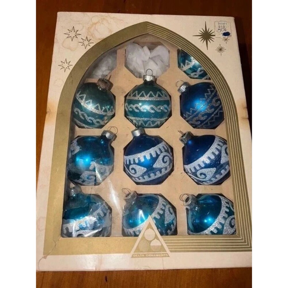 Vintage Shiny Brite Stenciled Ornaments